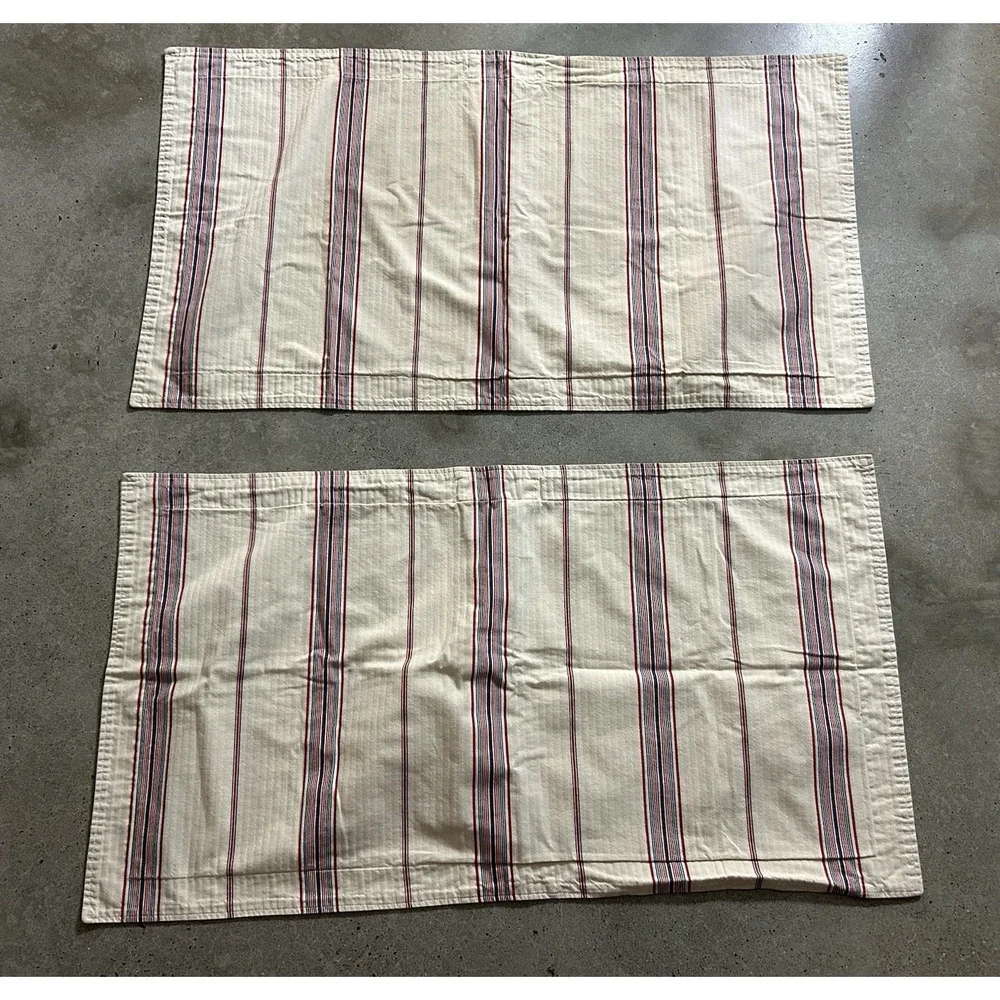 Ralph Lauren CHADWICK Ticking King‎ Sham Set Rare Retired Americana Cottage